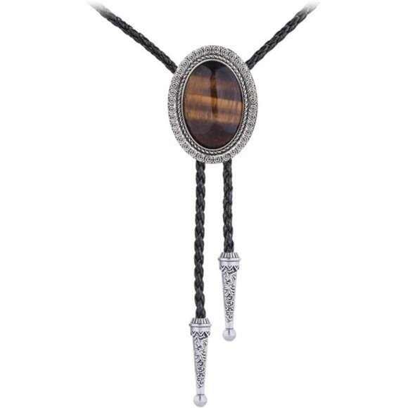 Bolo Tie Leather Necktie, 015 - Picture 1 of 6
